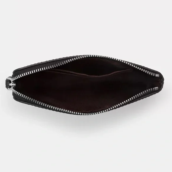 Coach Corner Zip Wristlet in Star Print Silver/Black Coated Canvas & Leather NWT - Picture 2 of 16